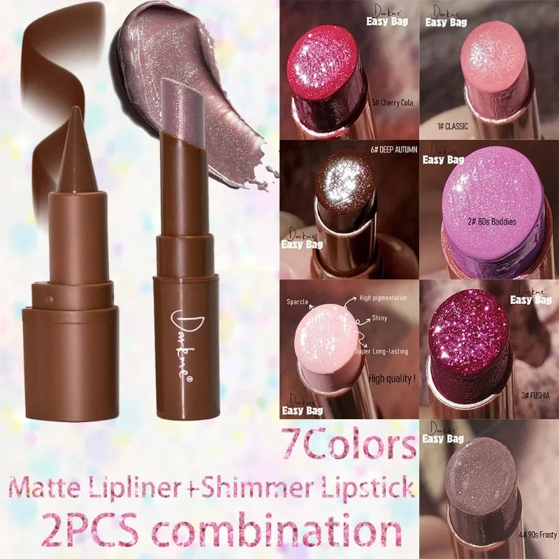 Smooth Lip Liner Pencil Tapered Tip Pearlescent Lipstick Matte Mirror