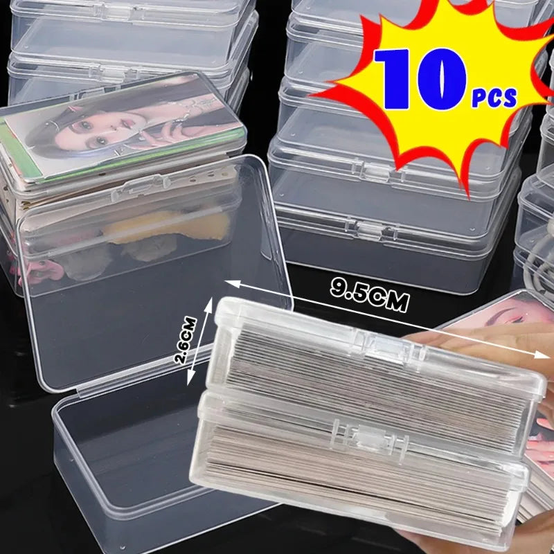 10 Transparent Plastic Boxes Playing Cards Container Storage Case