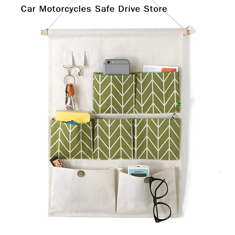 CMMulti Pocket Wall Hanging Storage Organizer Fabric Bag Phone Pouch