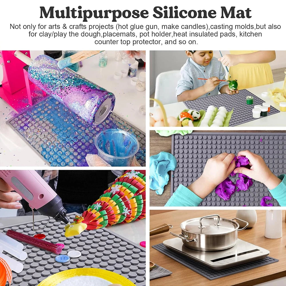 Silicone Resin Collector Mat Heat Resistant Mat Placemat Non-Slip Pad for Resin Molds Epoxy Resin Cup Turner Kitchen Counter Zpaxo