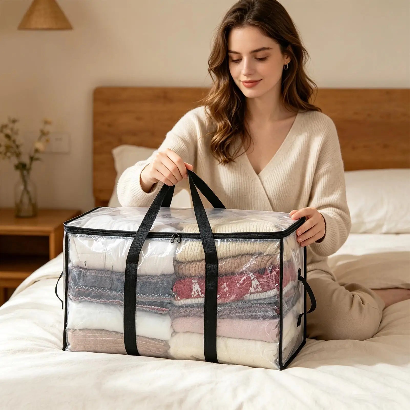 Moving Bags Transparent Heavy Duty Waterproof Carrying Pouch Large