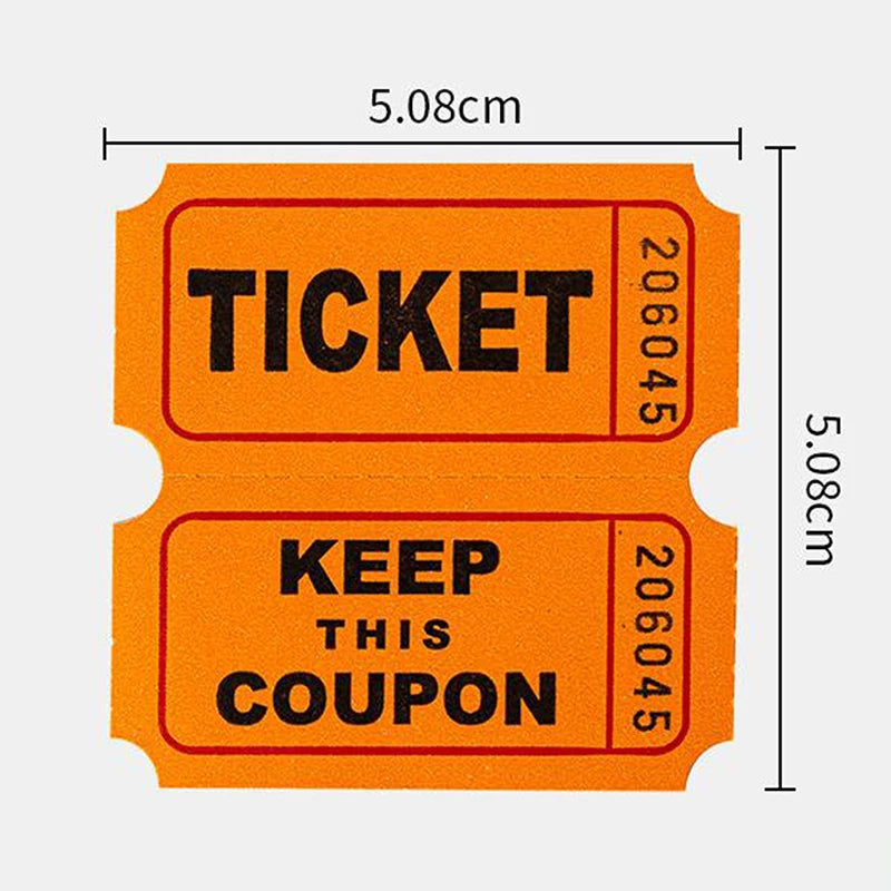 Lottery Draw Tickets Concert Universal Raffle Entrance Event Paper