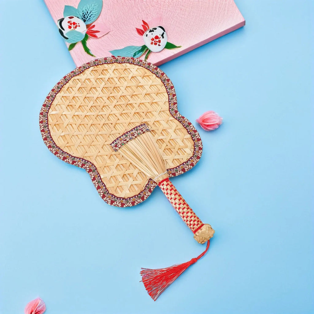 Hand-Woven Natural Palm Fan for Kids Lightweight Vintage Style Summer Cooling Outdoor Events Home Decor Rustic Chinese Hand Fan Zpaxo Default Title