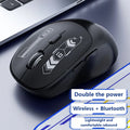 Wireless Mouse Bluetooth and 2.4GHz Dual Mode Rechargeable Gaming Mouse Ergonomic Silent Click for PC iPad Laptop Cell Phone TV Zpaxo Black