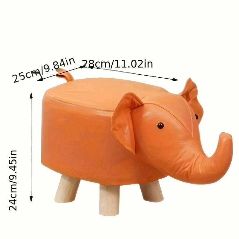 1 Elephant Stool Children's Animal Cute Creative Solid Wood