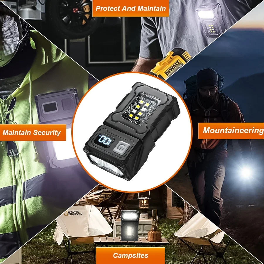 KDULIT Mini LED COB Flashlight – Type-C Rechargeable Torch