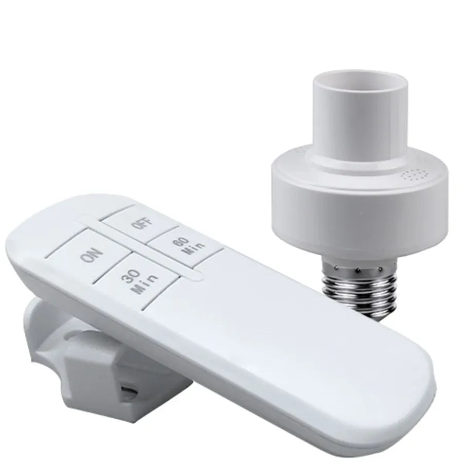 Smart Lamp Holder 433MHz RF Remote Control Smart Timing Bulb Base For Bedroom Kitchen Living Room Home Lighting Automation Gear Zpaxo White