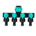 4-Way Garden Hose Splitter 1 3 4 2 Threads Durable ABS Watering