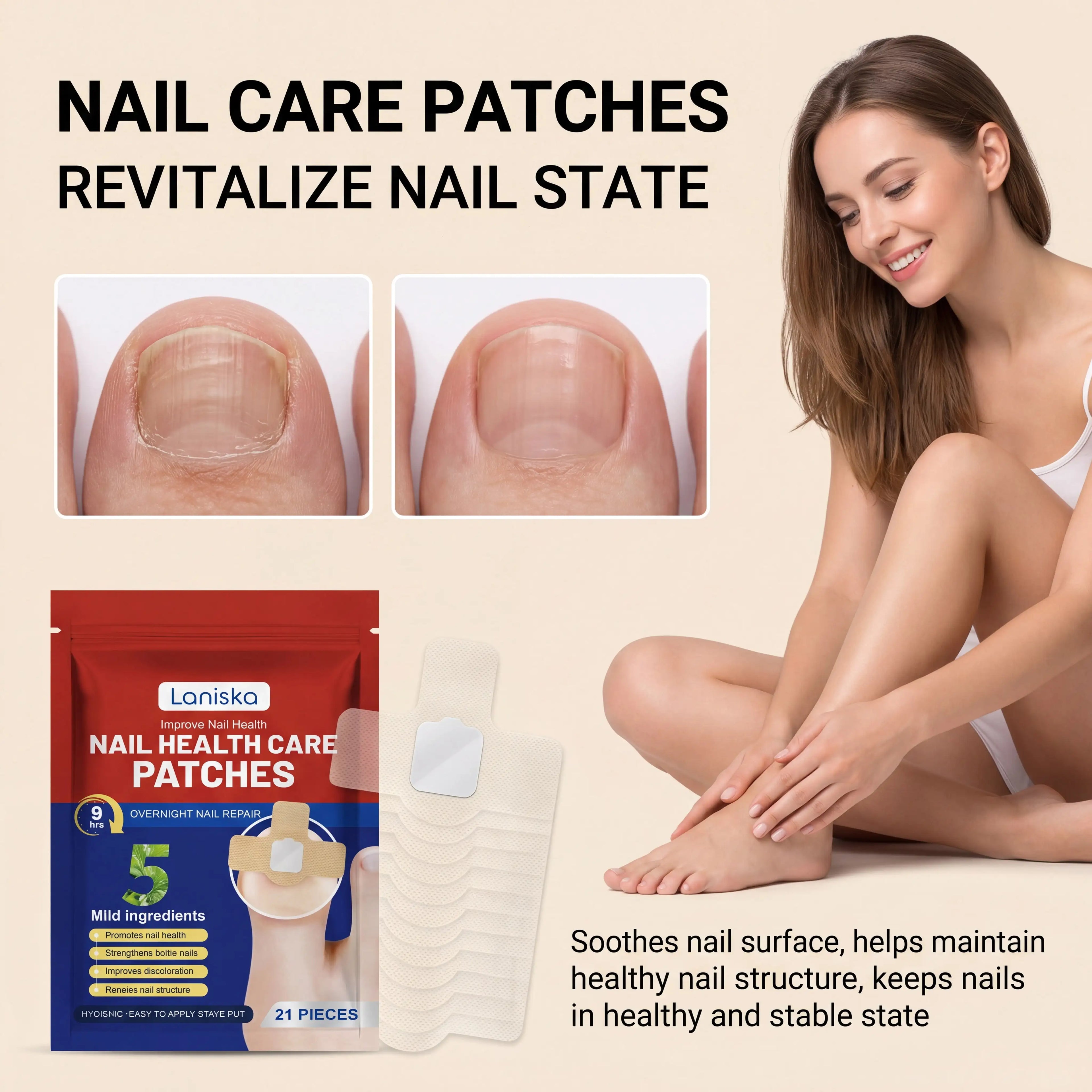 21pcs Nail Care Patches Long Lasting Moisturization Dry Skin Remedy Gentle Nourishing Brittle Nail Care Patches Eazy to Carry Zpaxo