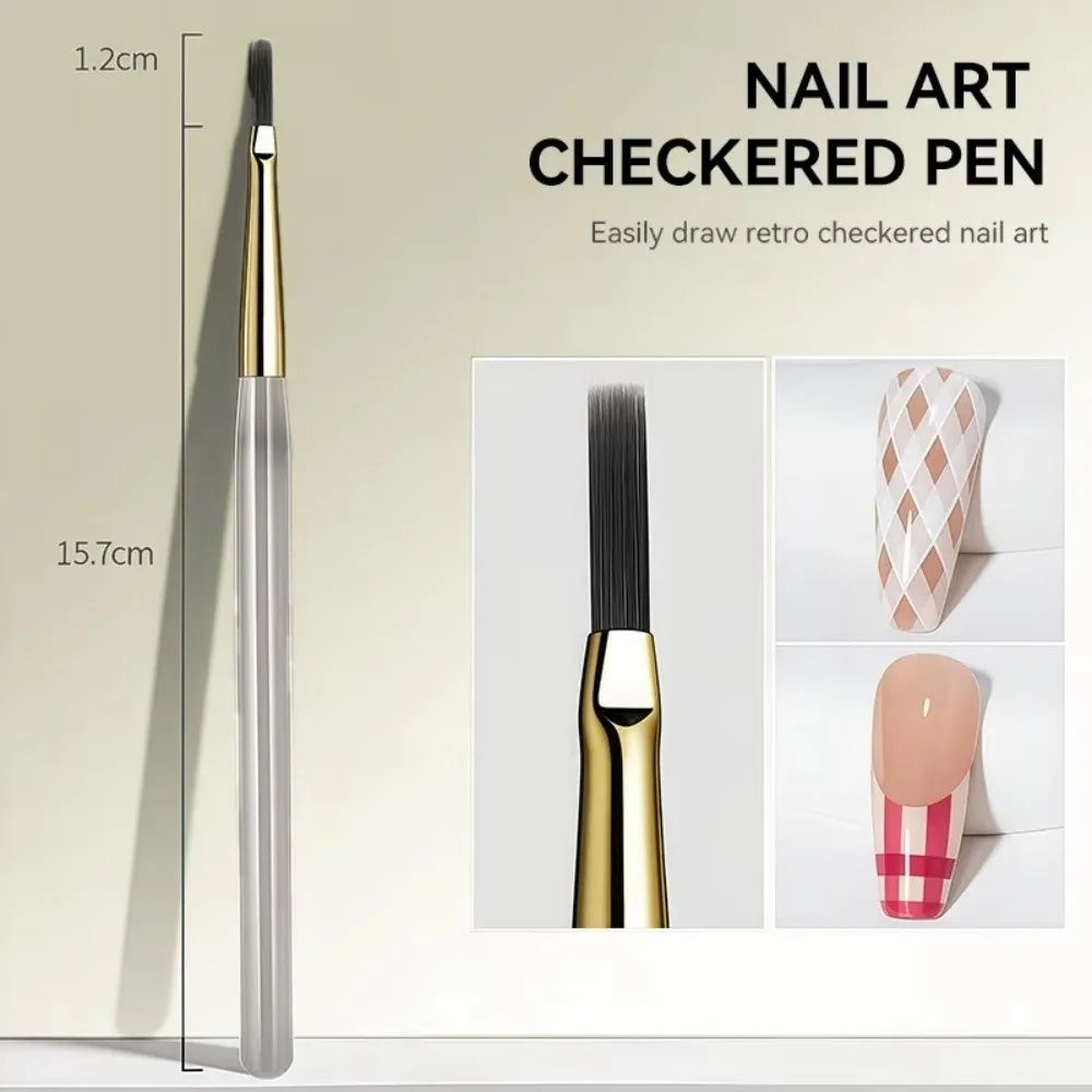 Professional DIY Nail Art Brush Ultra Fine Tartan Lines Drawing Zpaxo