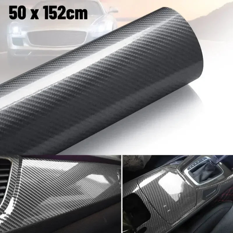 DIY Protection Waterproof Decal 6D Car Interior Wrap Sticker Glossy Zpaxo Gray-50X152cm
