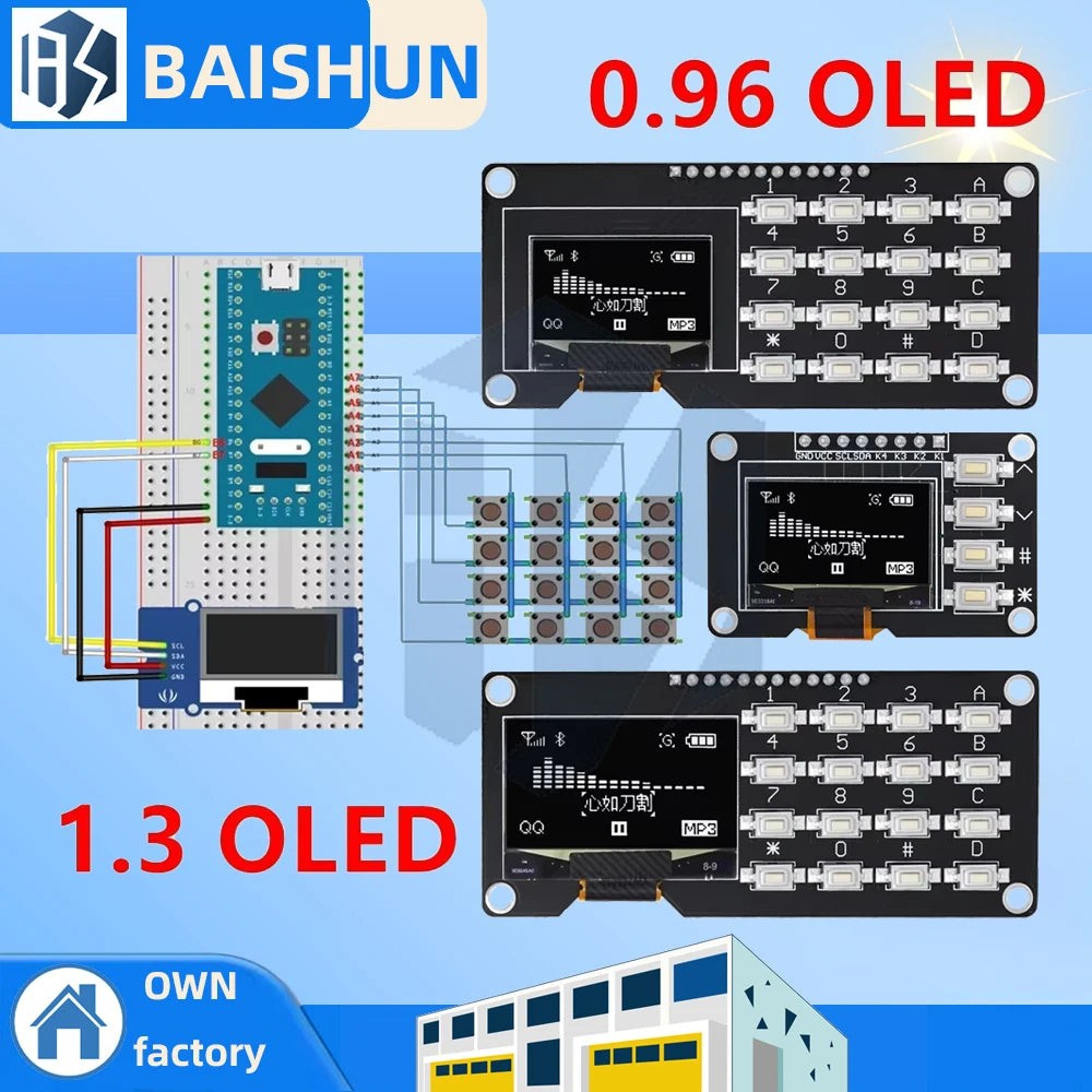 SSD1106 SSD1315 0 96 1 3 OLED Keypad Module 4x4 16-Key Combo Arduino Zpaxo
