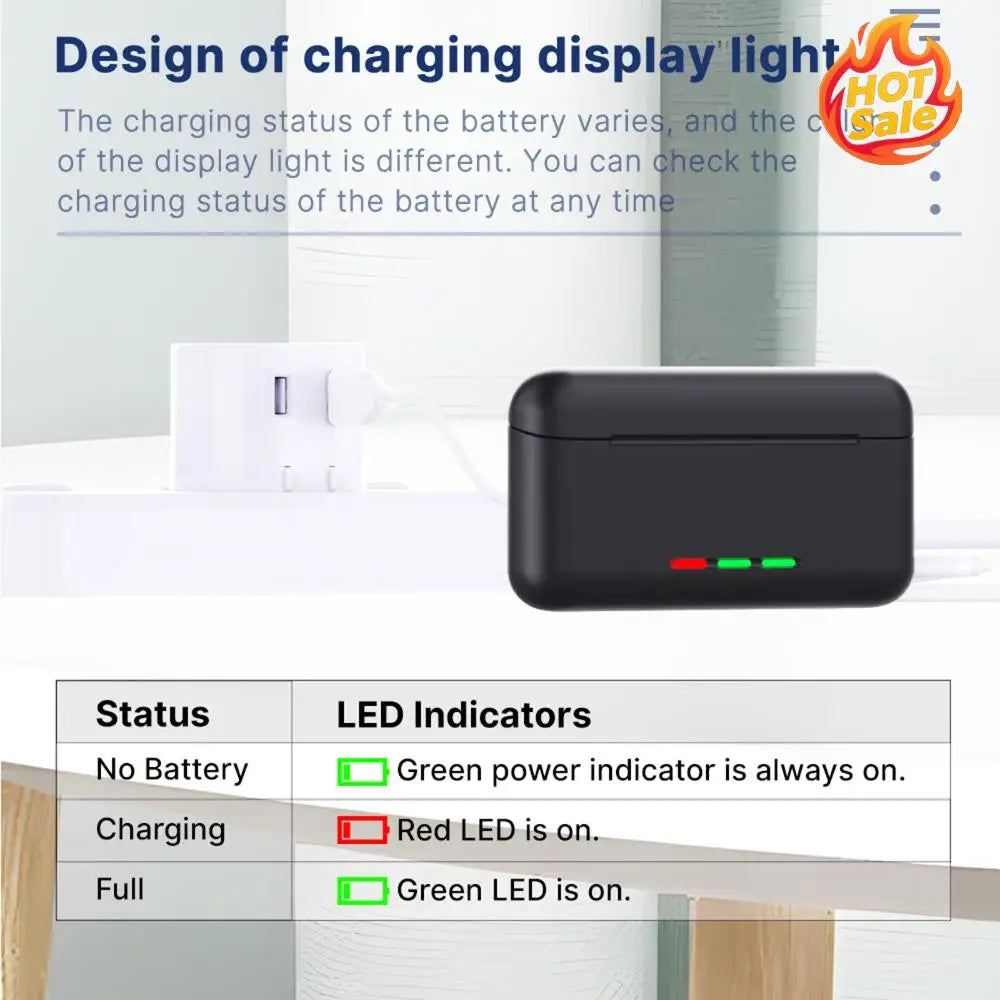 3 Slots Battery Charger with Smart Power Indicator Battery Storage Case Fast Charging Case Compatible for GoPro Hero 12/11/10/9 Zpaxo