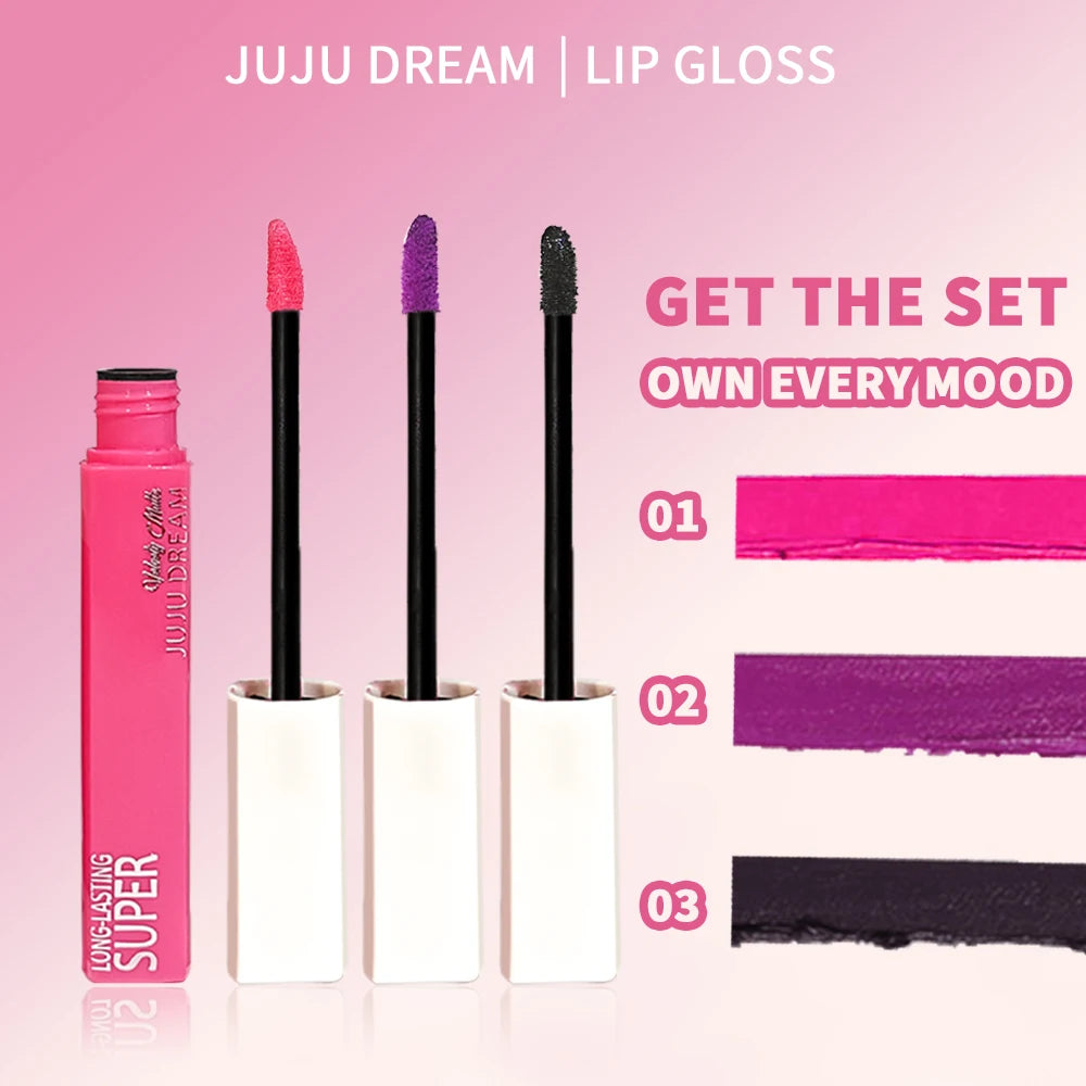 Non Stick Cup Lipstick Pink Black Dark Purple Long Lasting Lip Gloss Matte Velvet Finish Resistant To Fading Waterproof Lip Zpaxo