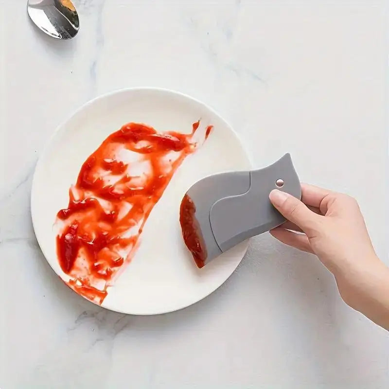 Penguin-Shaped Soft Scraper, Multifunctional Kitchen Cleaning Tool, No Battery Required, for Grease and Baking, Easy to Use Zpaxo