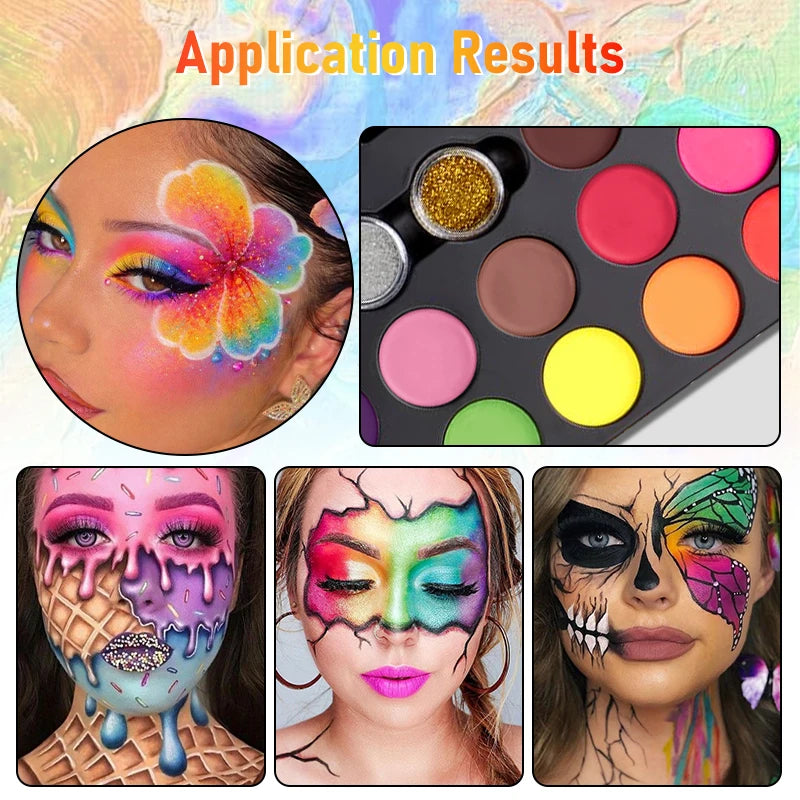 20 Face Body Paint Palette Long Lasting Safe Painting Halloween Zpaxo