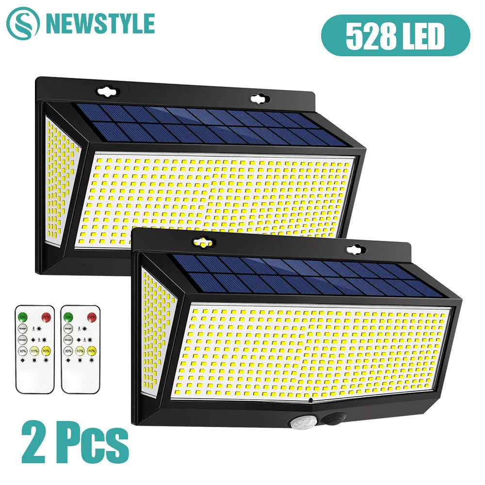 1-2PC Solar Security Lights 176/528 LED Solar Motion Sensor Lights Outdoor IP65 Waterproof Wall Lights Garden Patio Yard Garage Zpaxo