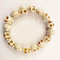 Skull Head Bone Bead Bracelet Colorful Elastic String Gothic Jewelry Zpaxo A2