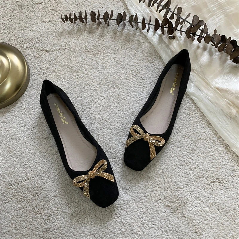 Super Large Size 44 45 46 Flat Shoes for Women 2023 French Spring/Summer New Black Shallow Mueller Shoes Ladies Women Shoes Zpaxo
