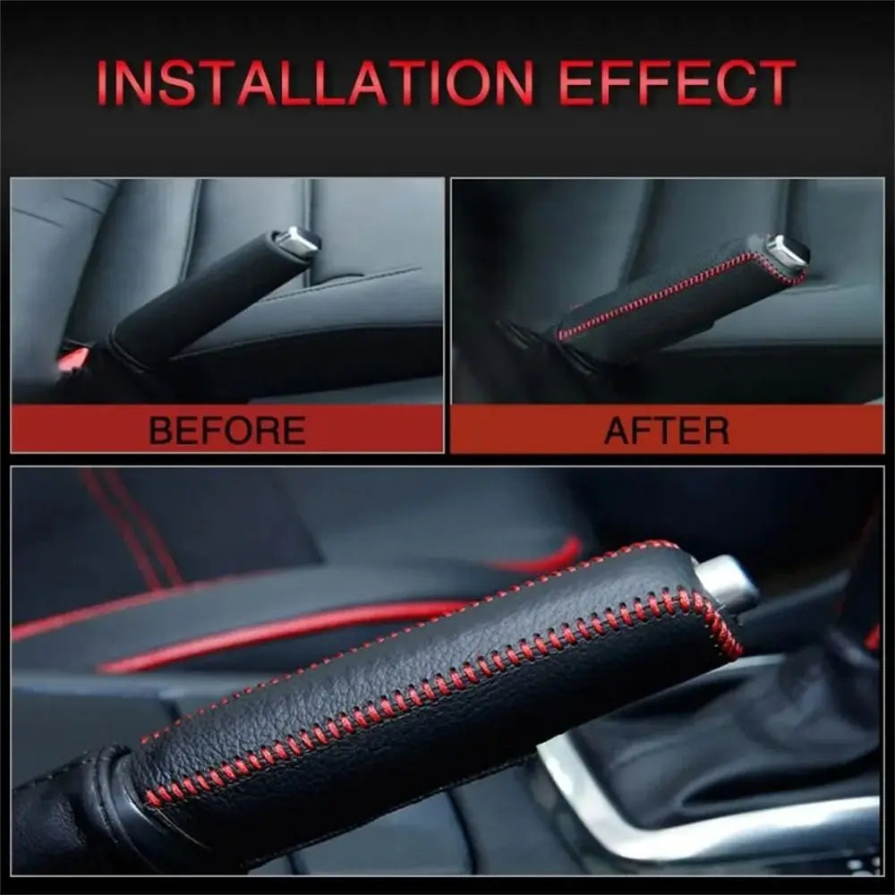 PU Leather Handbrake Sleeve Car Cover Protective Anti-slip Hand Brake Zpaxo
