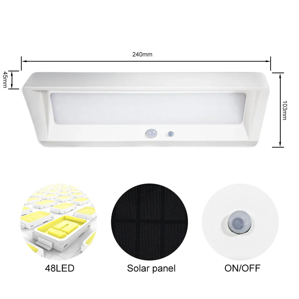 Outdoor Solar Powered LED Lights PIR Sensor Rechargeable Lamp Zpaxo White Warm white