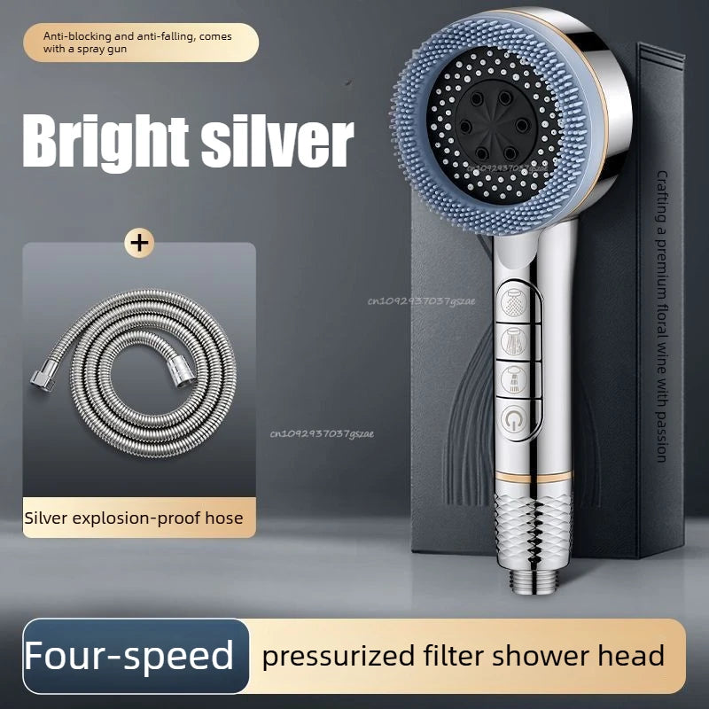 Shower Head 4 Modes Water Saving Adjustable High Pressure Shower Handheld Spray Hangable Multifunctional Bathroom Accessories Zpaxo style 3