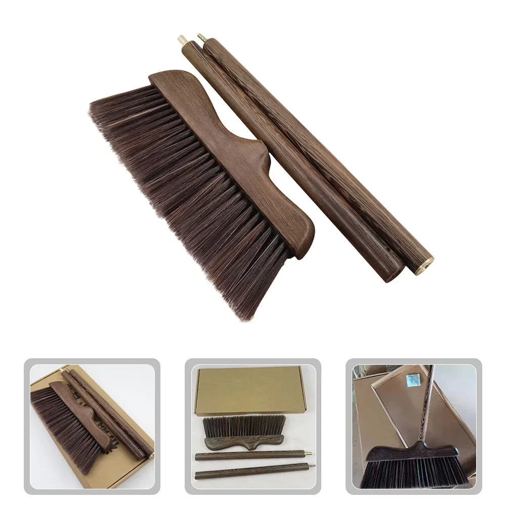 Angled Wood Handle Soft Bristle Broom – Indoor & Outdoor Angled Floor Broom Zpaxo
