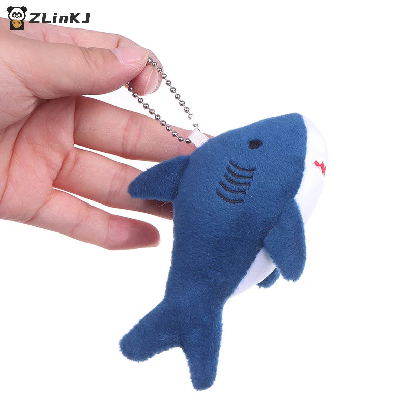 Cute Cartoon Stuffed Plush Shark Pendant Key Chain Ring Doll Toys Zpaxo