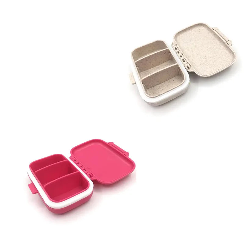 Mini 3-Grid Portable Pill Organizer Case – Weekly Pill Box