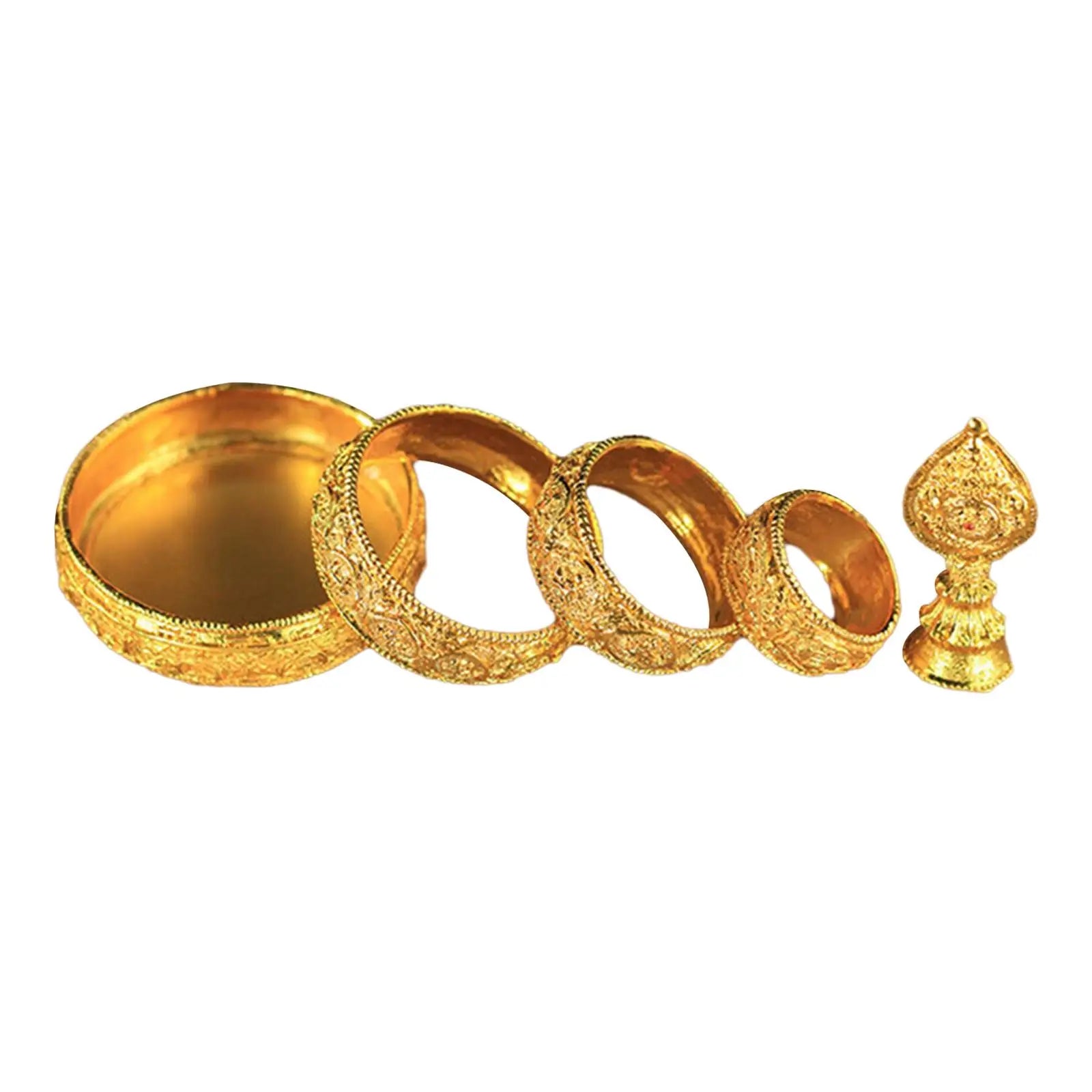 Tibetan Mandala Manza Tray – 5-Piece Buddhist Offering Set Buddhist Offering Tray Zpaxo Default Title