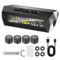4 Exteral Sensors T21 Digital LCD Display USB Solar TPMS 0-6 8Bar Car