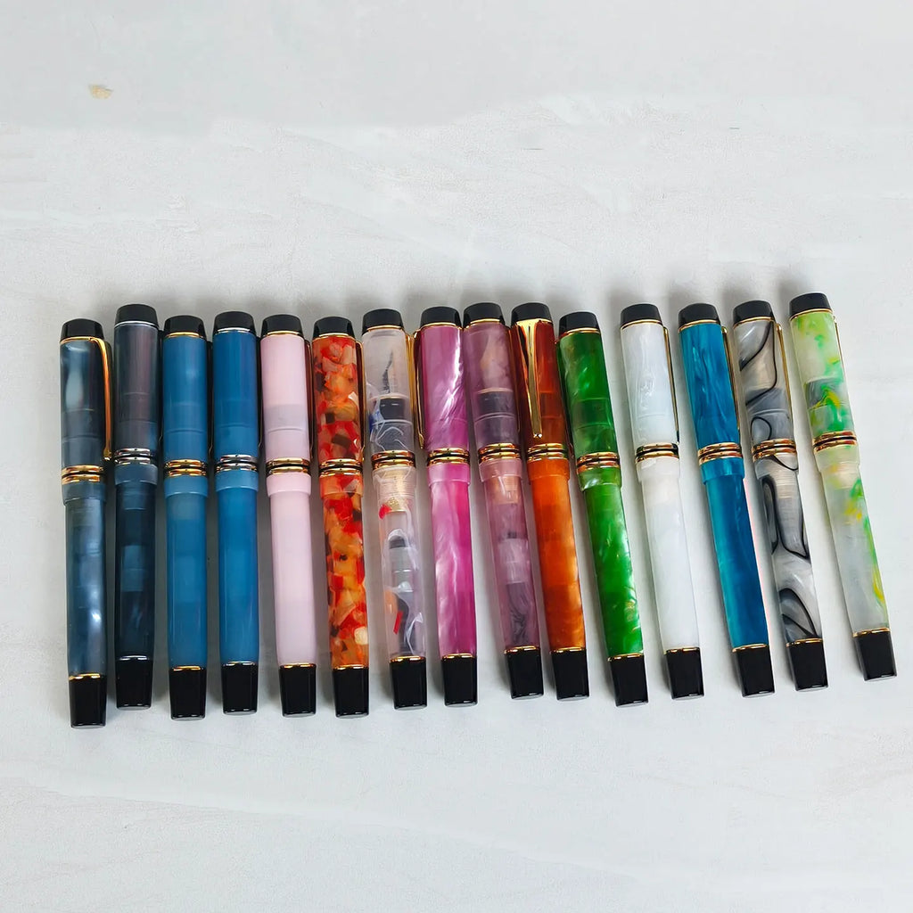 Kaigelu 316 Acrylic Fountain Pen F Nib Blue Brown White Marble Amber Pattern Ink Pen Writing Gift For Students Office Business Zpaxo