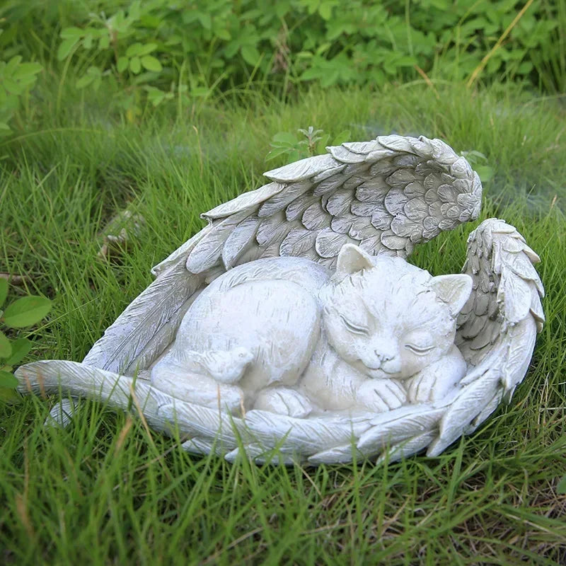 Angel Pet Memorial Stone – Resin Dog & Cat Garden Ornament