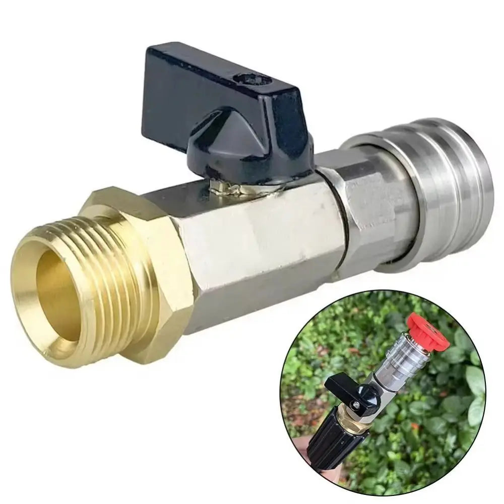 Water Flow Control Pressure Washer Ball Valve Brass Material 1 Hose Zpaxo