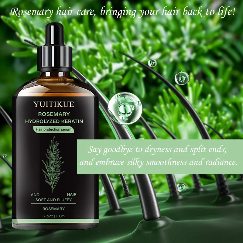 YUITIKUE Hair Serum – Rosemary & Keratin for Smooth, Shiny Hair Hair Protection Serum Zpaxo