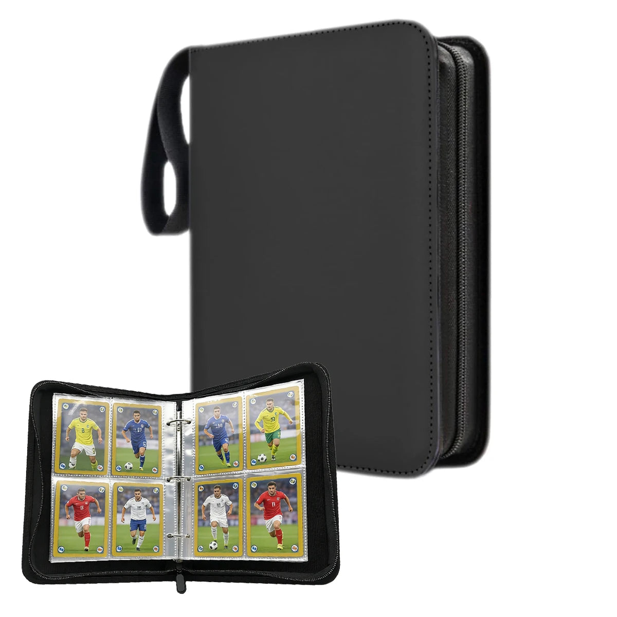 50-Sheet Zipper Trading Card Binder – PU Leather TCG Album