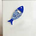 1 Fish Fridge Magnet Bottle Opener Hand Made Acrylic Art Blue Pattern Zpaxo C