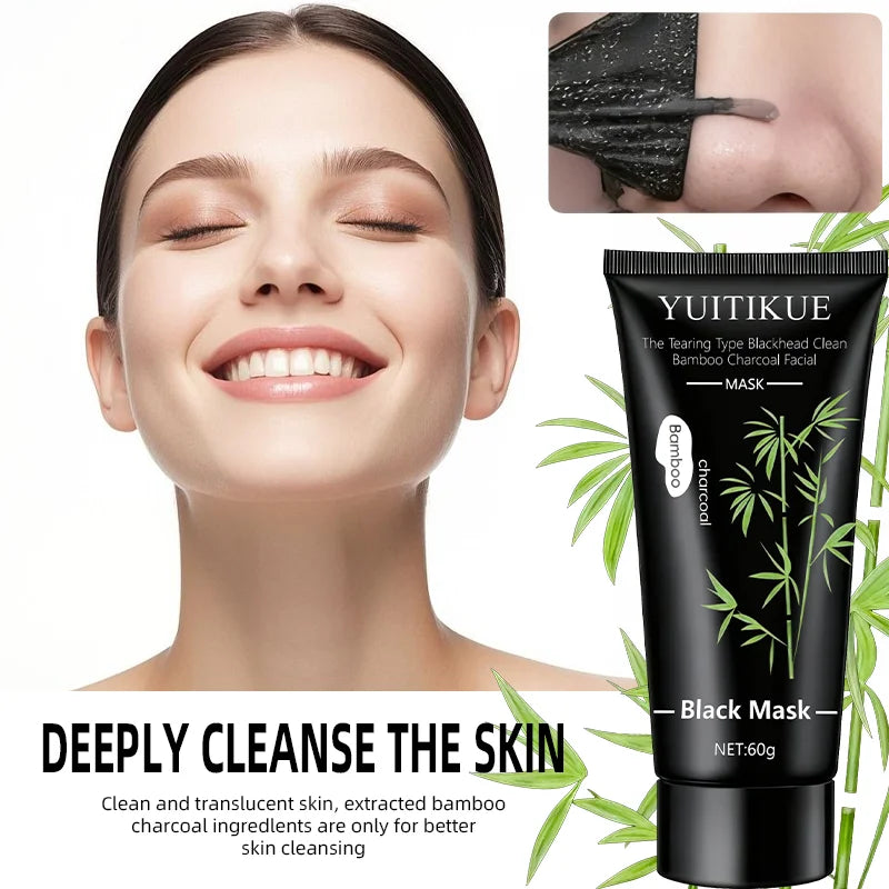 YUITIKUE Bamboo Charcoal Peel-Off Black Mask – Deep Cleanse 60g Peel-Off Face Mask Zpaxo