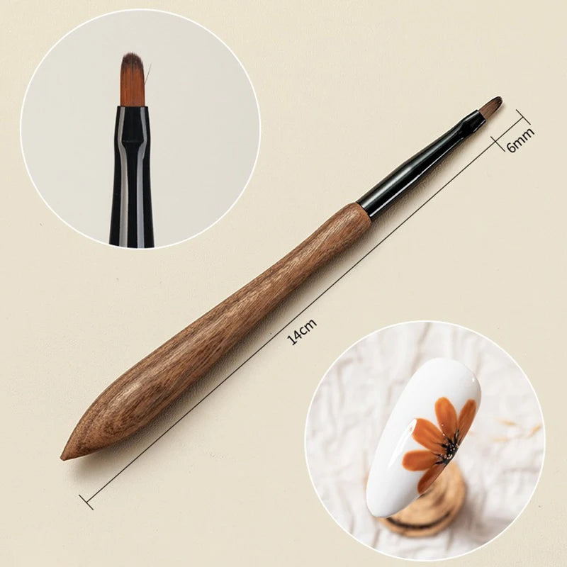Soft Nylon Wood Handle Watercolor Nail Brush Art Liner Stripes Grid Zpaxo 09