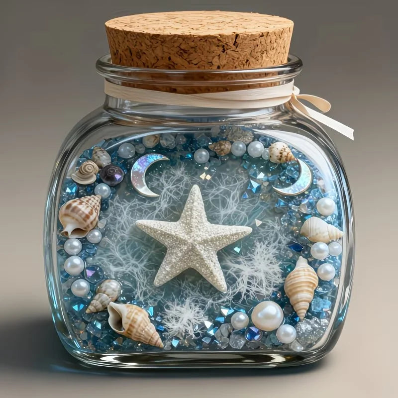 1Box Ocean Style Epoxy Resin Filling DIY Star Moon Conch Shaped Crystal Epoxy Resin Filling Nail Glitter Decorations Zpaxo