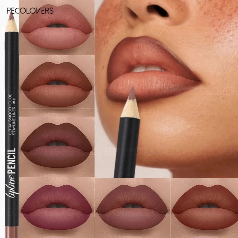 Lip Liner Pencil Pigmented Natural Makeup Soft Pencils Matte Smooth Zpaxo