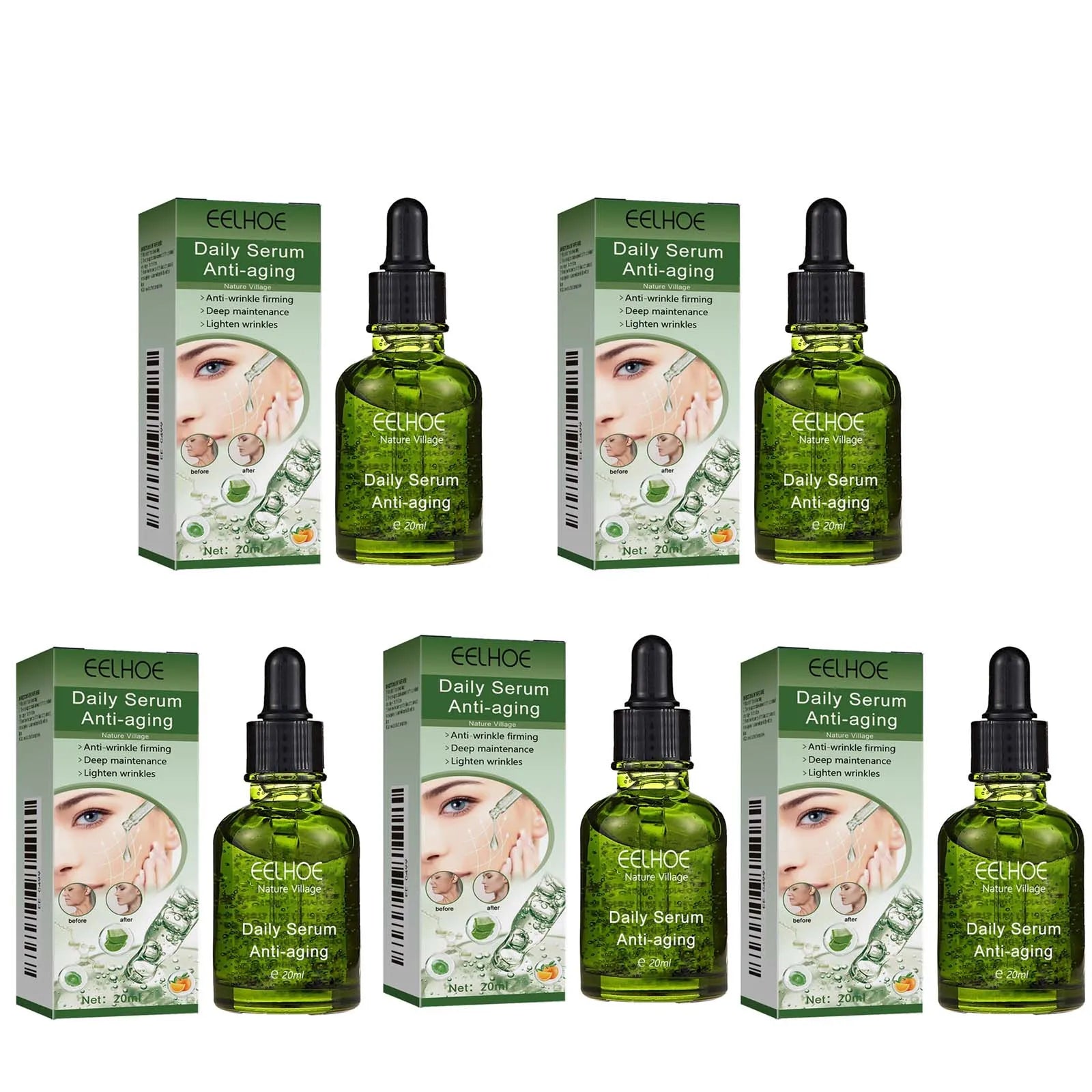 Eelhoe Lifting Firming Face Serum – Anti-Wrinkle & Brightening Lifting Face Serum Zpaxo 5Pcs