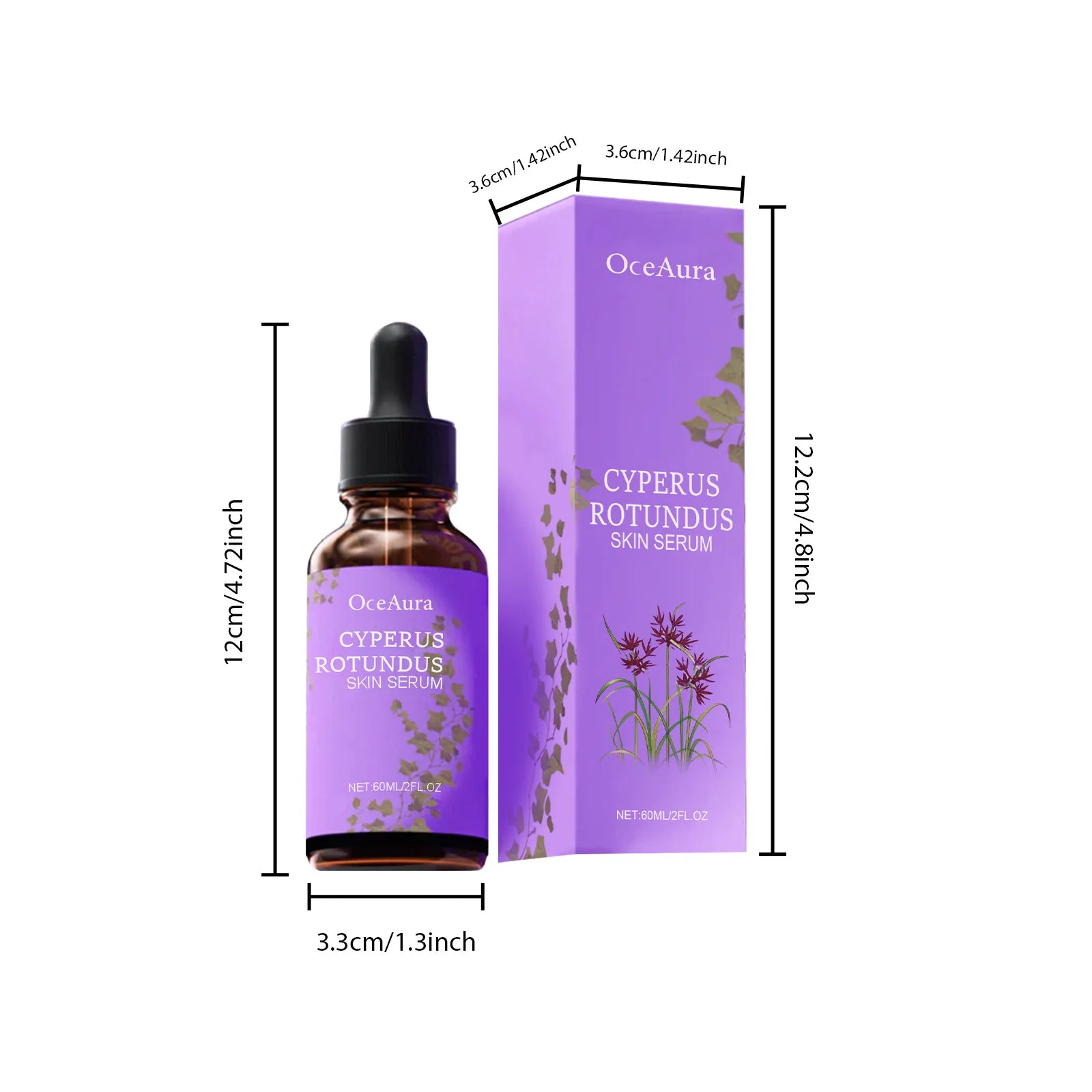 Cyperus Rotundus Skin Serum Nourishing Soothing Skin Inhibit Hair Moisturizing Refreshing Slowing Body Hair Inhibitor Oil Zpaxo 60ml Boxed