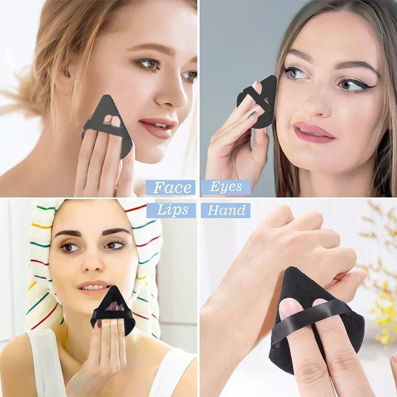 2 Triangle Powder Puff Loose Liquid Cosmetic Soft Plush Makeup