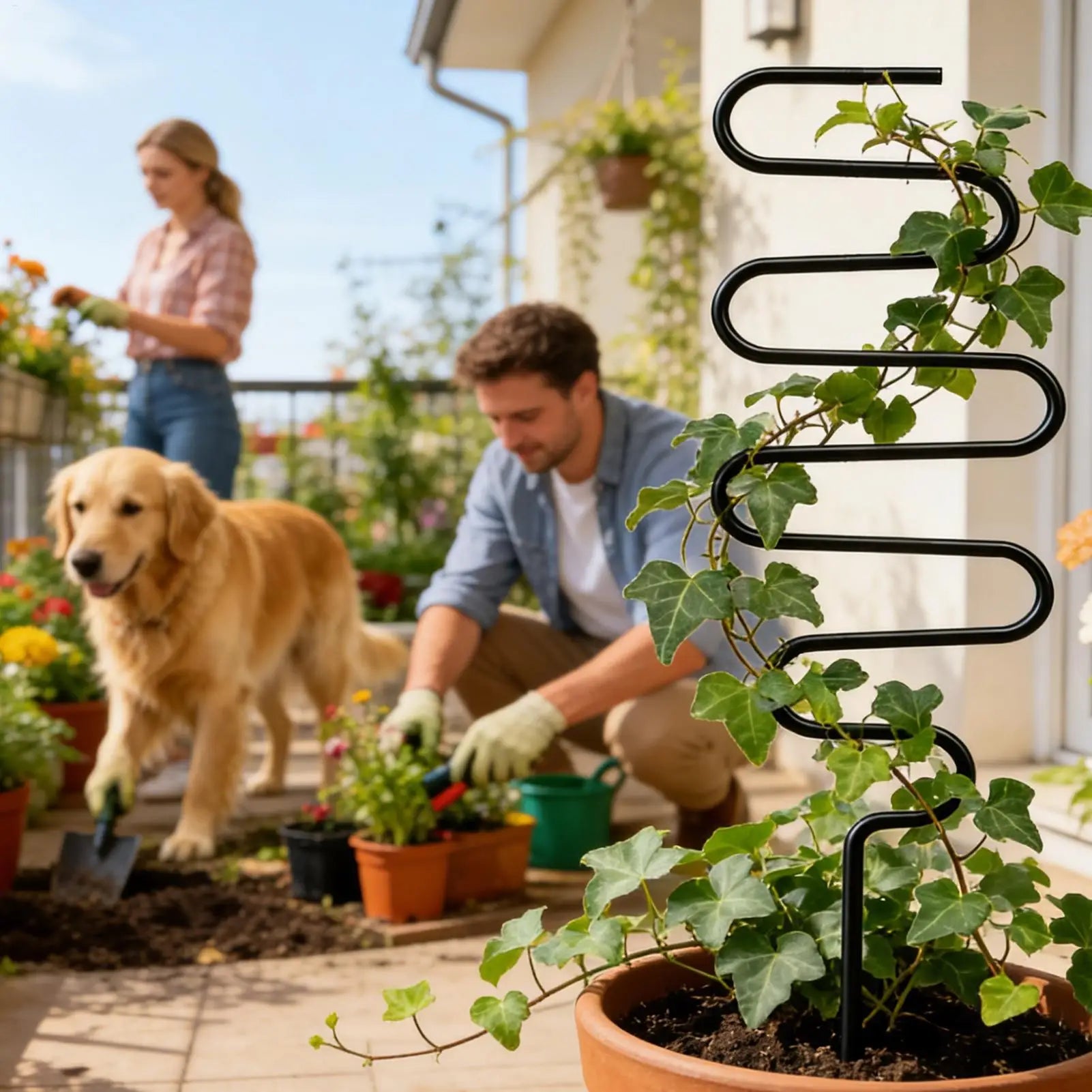 Metal Plant Support Stakes Trellis Rack Garden Climbing Frame Indoor