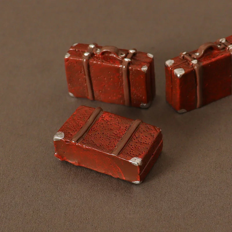 Classic Wood Box Doll Leather Trunk Suitcase Vintage Dollhouse Zpaxo