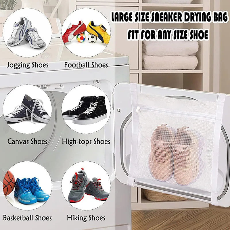 Shoe Washing Hanging Bag Household Anti-deformation Washing Bags Home Using Protects Shoes Mesh Bag Laundry Storage Organization Zpaxo