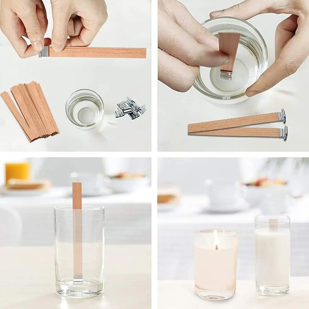 Handmade Soy Wax Candles Wooden Wicks DIY Aromatic Single Wick Design