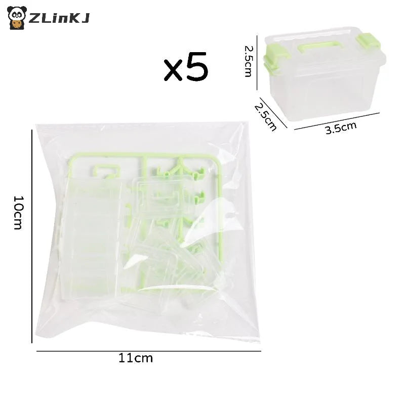 Portable Organizer Case Dollhouse Transparent Plastic Storage Box Zpaxo