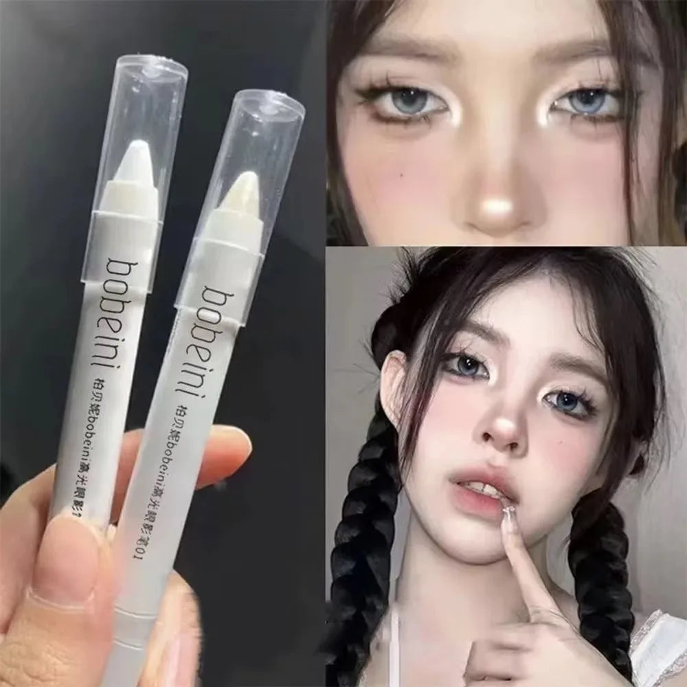 The 3-color highlighter eyeshadow pencil is waterproof and non-smudging, easy to use, matte and brightens the eyeshadow stick Zpaxo